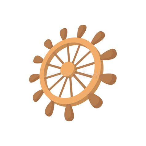 Wooden Ship Wheel Icon Stock Illustration Illustration Of Guidance