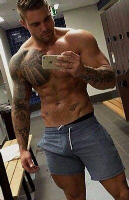Shirtless Male Beefcake Muscular Masculine Gym Locker Room Hunk Photo X D Ebay