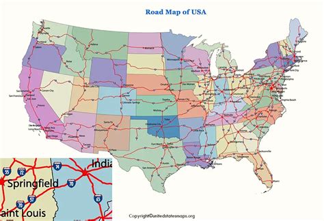 Printable Us Highway Map Highway Map Of Usa
