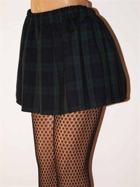 Dark Navy Goth Plaid Mini Skirt Plus 1x
