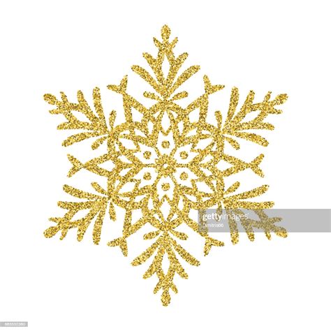 Snowflake Gold Vector Glitter Christmas Ornament On White