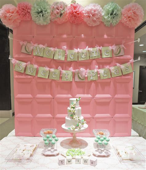 No one should come to a party assuming they'll receive anything except good company and a bit of refreshment. Sweet Pea Pod Twin Girls Baby Shower - Project Nursery