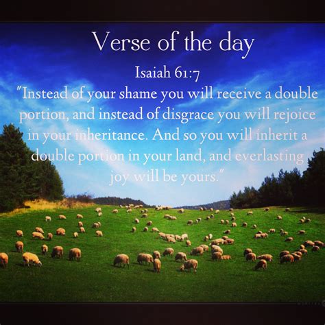Verse Of The Day Isaiah 617 Niv Instead Of Your Shame You Will