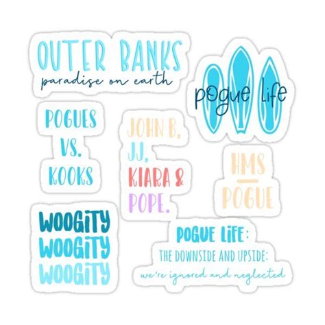 Outer Banks Sticker Pack 2 Sticker By Mutualletters In 2021 Outer
