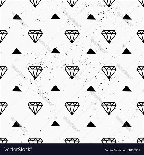 Hand Drawn Diamonds Abstract Seamless Pattern Vector Image