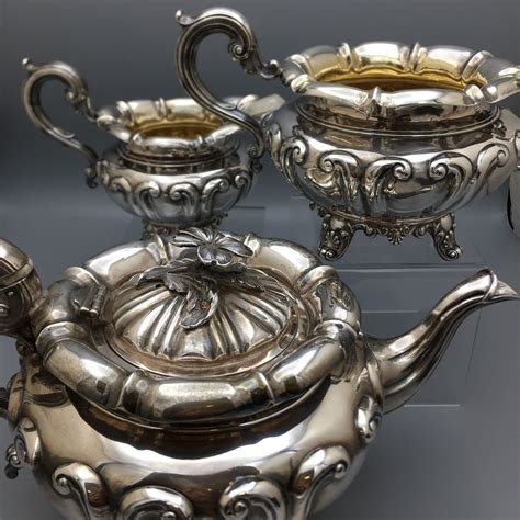 Antique Victorian Sterling Silver Tea Set By Henry John Etsy Canada