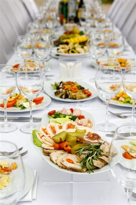 Ready Meals Before The Banquet Start Stock Image Image Of Party