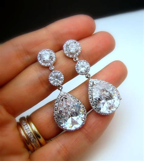 Bridal Earrings Wedding Jewelry Earrings Bridesmaid Gift Etsy