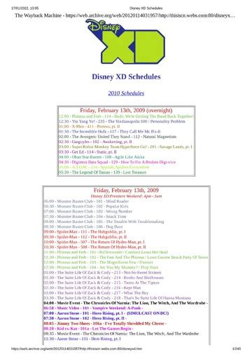 Disney Xd 2009 Schedules Feb 13 Dec 31 Free Download Borrow And