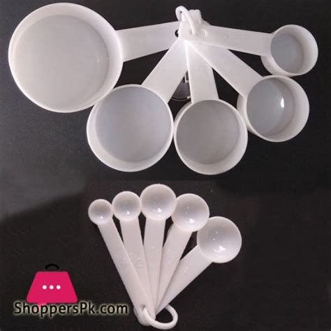 White Plastic Measuring Cup And Spoon 10 Pcs Set In Pakistan