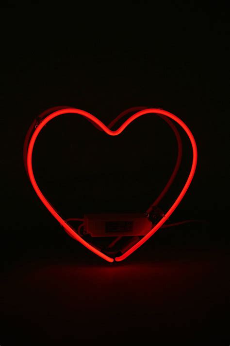 Red Neon Heart Light Neon Wallpaper Red Aesthetic Neon Heart Light