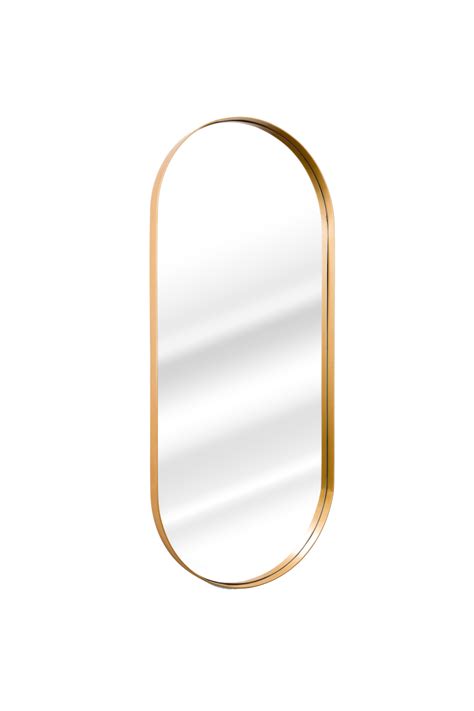 Espelho Oval Com Moldura Em Metal 115 X 50cm Cores Dourado