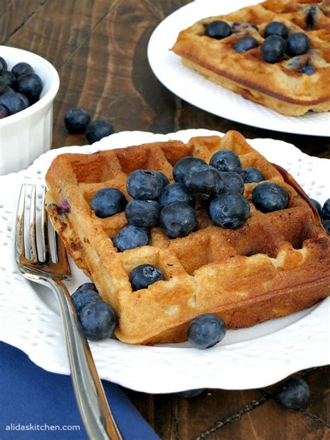 Blueberry Buttermilk Waffles Sundaysupper Alidas Kitchen