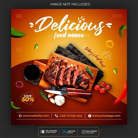 Free Psd Food Social Media Promotion And Instagram Banner Post Design