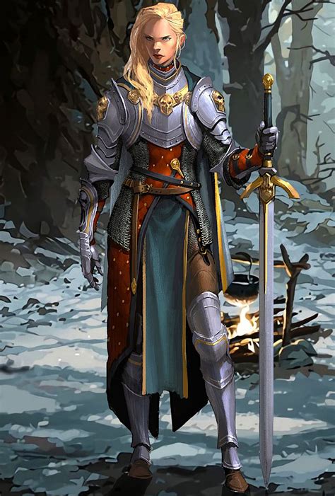 Paladin Concept Art Characters Warrior Woman Female Armor