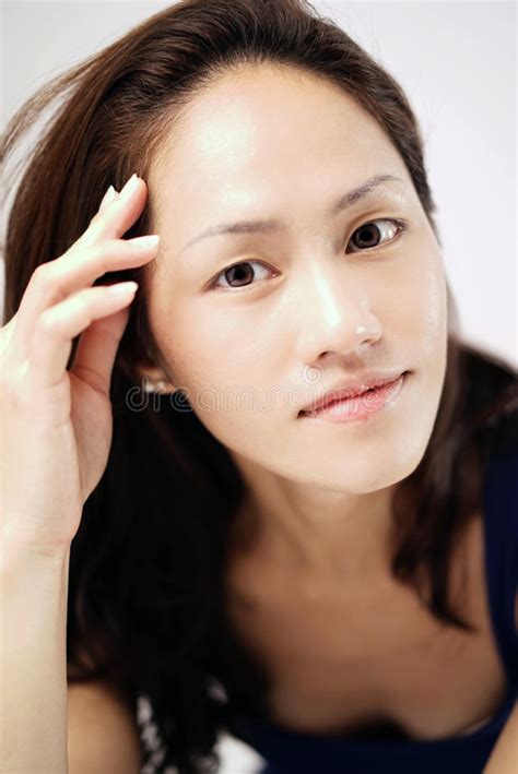 Asian Chinese Lady Striking A Glamour Pose Stock Photo Image Of