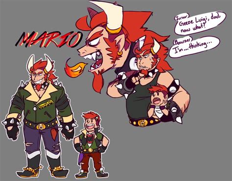 Human Bowser Au Bowser Mario Comics Super Mario Art