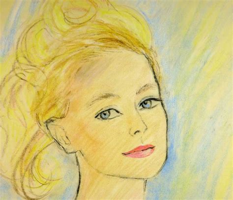 Unknown French Woman Portrait In Oil Pastel Painting
