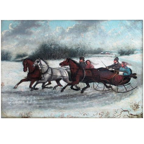 19th Century Russian Painting Winter Scene Circa 1870s Unsigned For