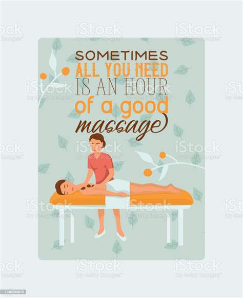 Medical Massage People Poster Cards Vector Illustration Osteopaths Performing Treatment