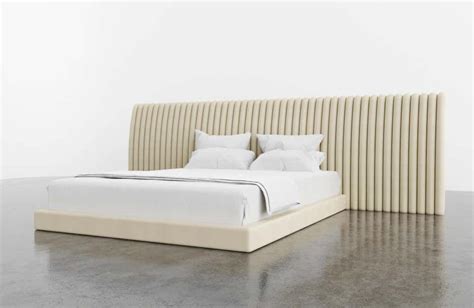 Channel Bed Modern Bed With Kimodo Faux Leather Frame And Headboard In