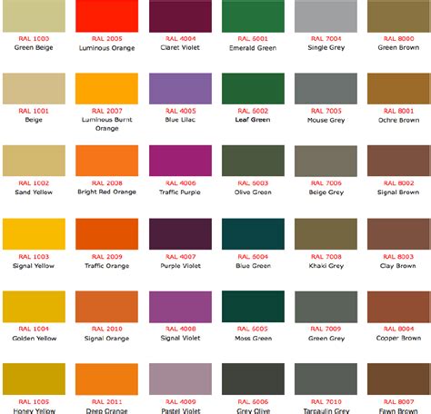 Free Ral Colour Chart Pdf Kb Page S Mid Century Style Mid