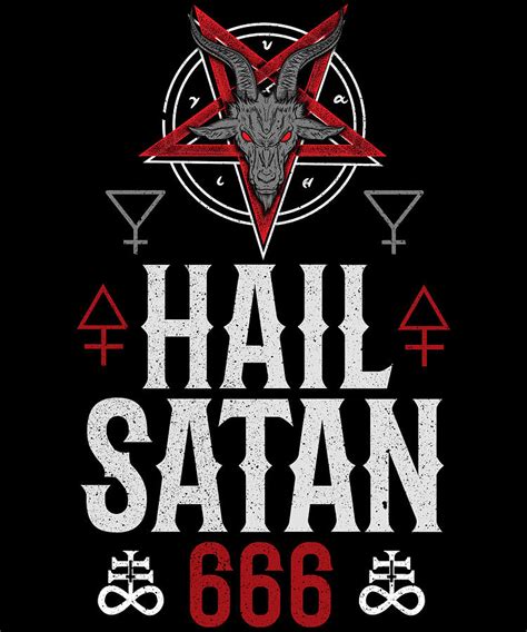 Hail Satan I Satanic 666 Occult I Death Black Metal Design Digital Art