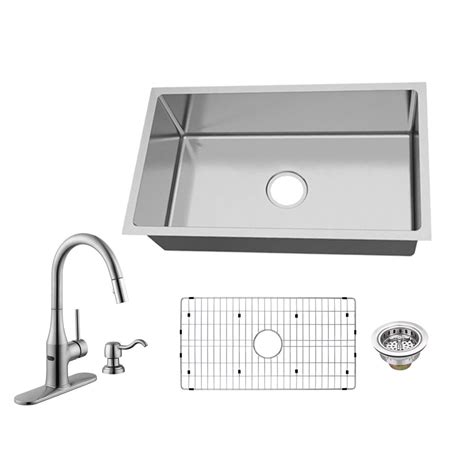 Glacier Bay All In One Undermount Stainless Steel 31 In Single Bowl