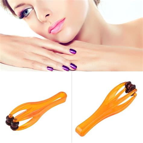 1pc Hand Finger Massager Dual Roller Joint Relaxing Beauty Nail Plastic Tool Hot Selling In