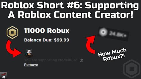 Supporting A Roblox Content Creator Model8197 11000 Robux