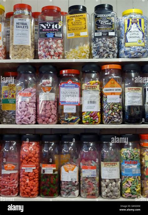 Jars Of Sweets In Old Fashioned Confectionery Shop Leicester England