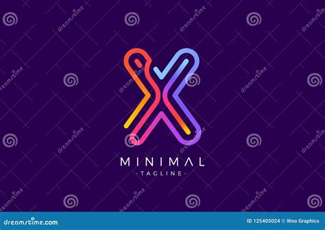 X Alphabet Letter Logo Abstract Glossy Colorful Logotype Vector Design