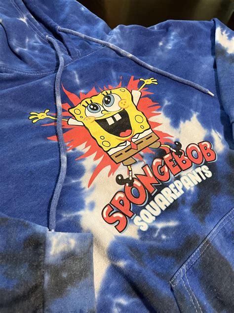 Spongebob Squarepants Blue Tie Dye Hoodie Sweatshirt Gem