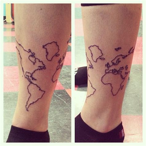 Resultado De Imagem Para Tatuagem Mapa Mundi Panturrilha Tattoos