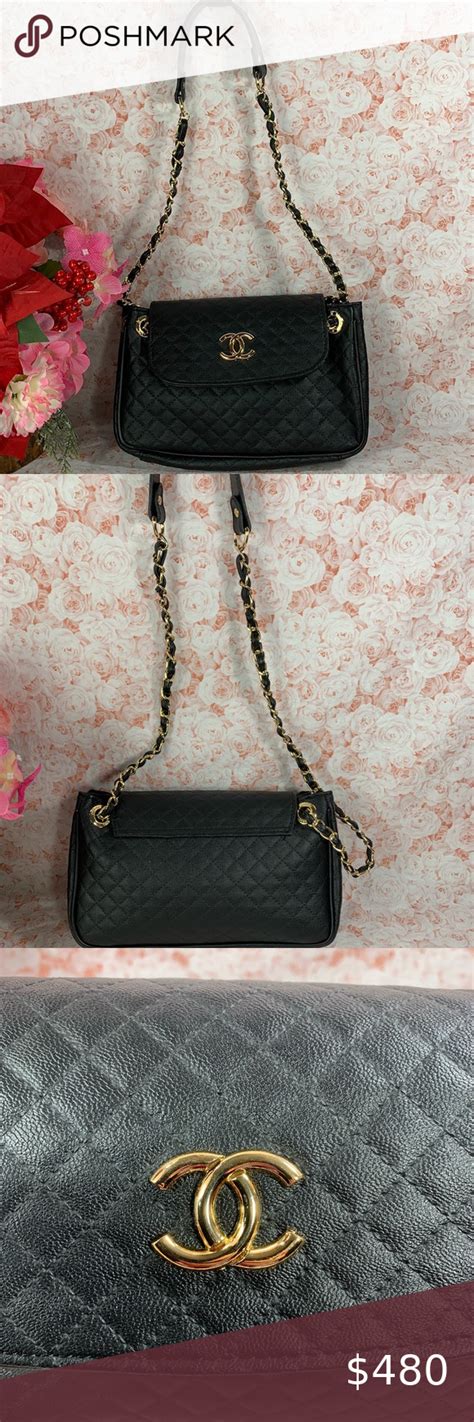 Authentic Chanel Black Leather Shoulder Bag The Bag Is Like New And Was