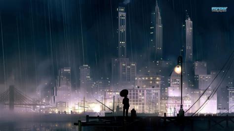 Free Download Rain City Hd Wallpaper Background Images 1366x768 For