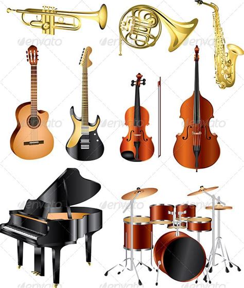 Musical Instruments Vector Set Music Instruments Musical Instruments