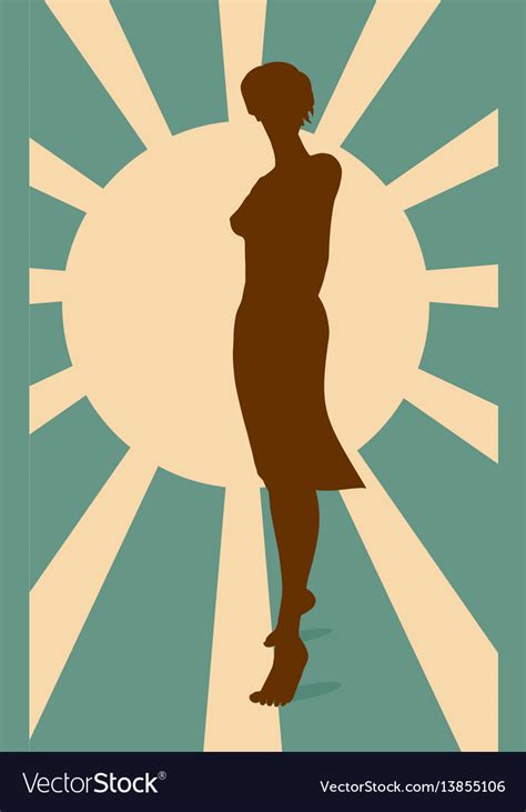 Sexy Woman Silhouette In Short Dress Royalty Free Vector