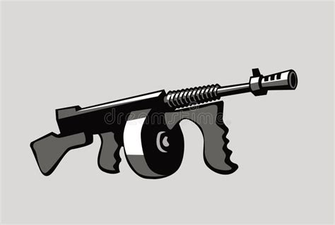 Armas Mafiosas Desenho Animado De Tommy Gun Ilustra O Do Vetor Ilustra O De Cartoon