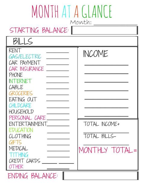 Cute Budget Planner Printable