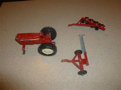 Vintage Ertl Eska Farmall Ih International Farm Toy Tractor Plow Rake