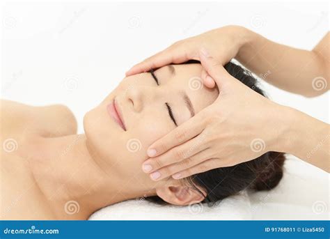 Woman Getting A Facial Massage Stock Image Image Of Lips Care 91768011