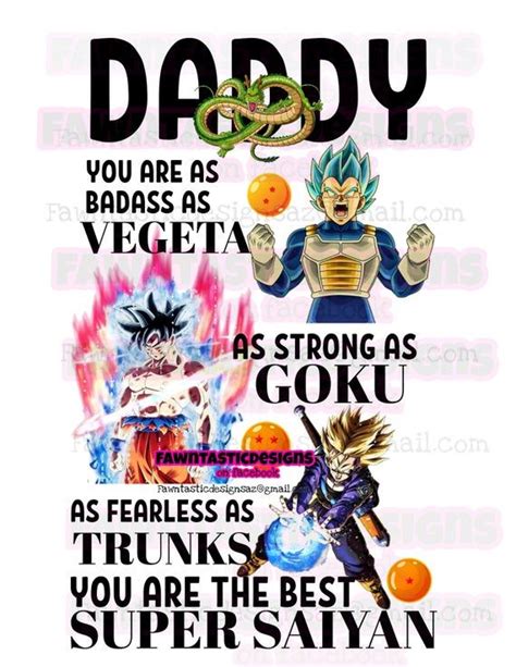 Dragonball Z Dad Daddy Fathers Day Png Clipart File Download Etsy In