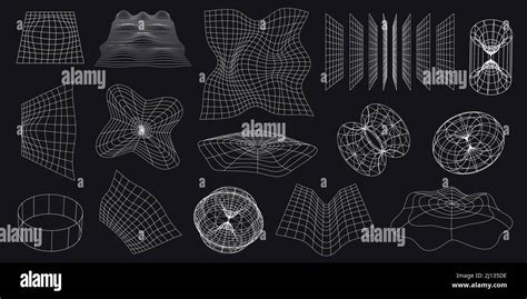 Cyber Neo Futuristic Grids 3d Mesh Objects And Shapes Wireframe Wavy