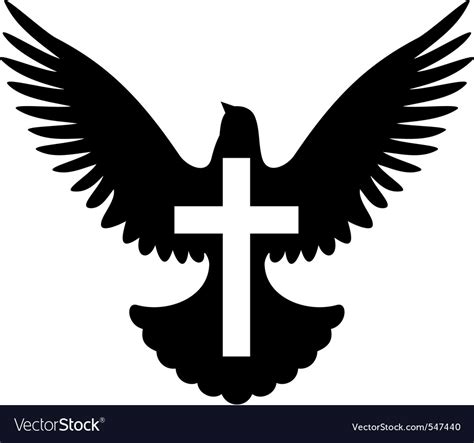 Dove With Cross Symbol Royalty Free Vector Image