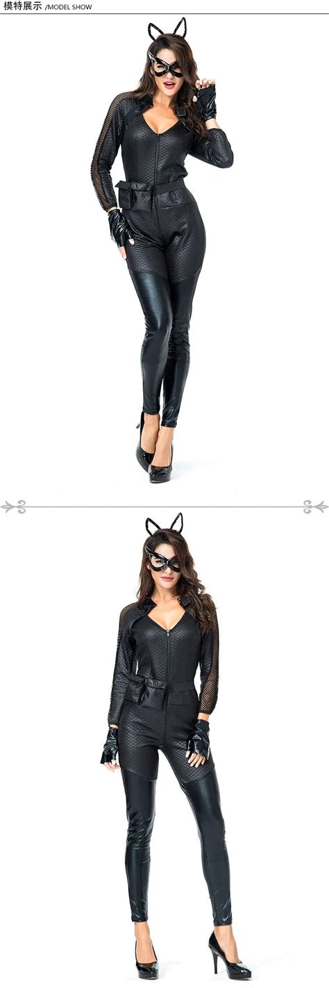 Super Sales Cosplayandware Sexy Black Pu Patent Leather Catwoman