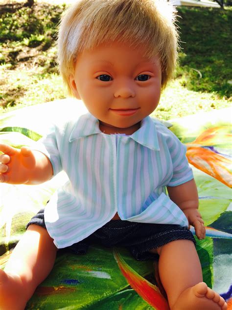 Because babies with downs are at risk for heart defects she immediately ordered a cardiac echo, which appears to be normal. Baby Doll with Down Syndrome - Boy with Blonde Hair | Down ...