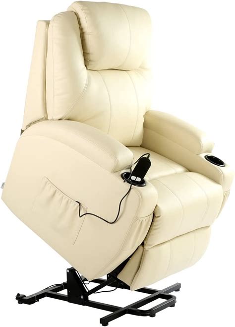 More4homes Cinemo Elecrtic Rise Recliner Massage Heat Armchair Sofa Lounge Bonded Leather Chair