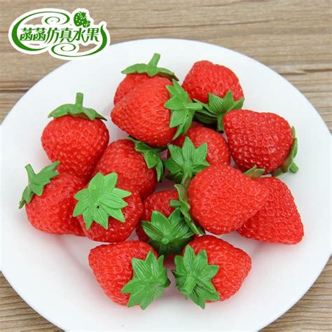 High Artificial Strawberry Model Pvc False Fruit Strawberry Props Small Strawberry Fruit