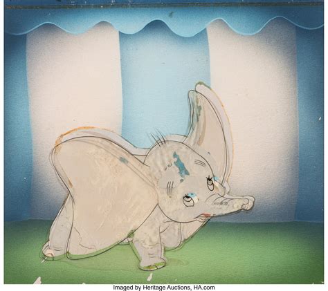 Dumbo Production Cel Courvoisier Setup Walt Disney 1941 Lot